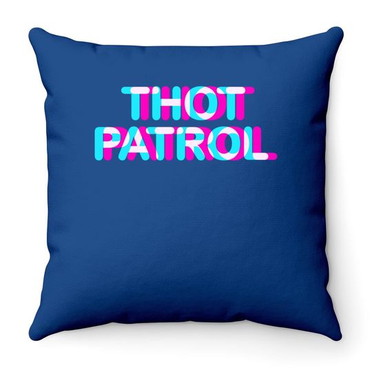 Thot Patrol Funny Meme Anaglyph Throw Pillow
