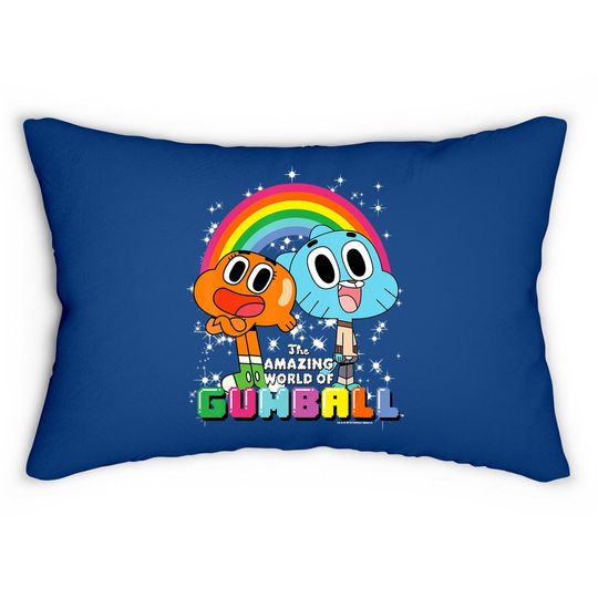 Cn The Amazing World Of Gumball & Darwin Rainbow Portrait Lumbar Pillow