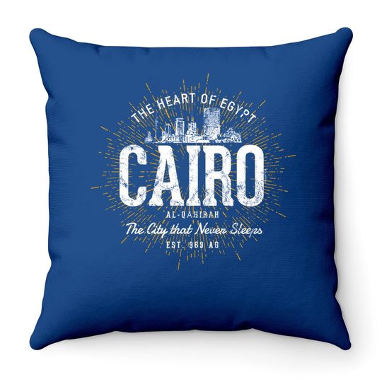 Egypt Vintage Cairo Throw Pillow