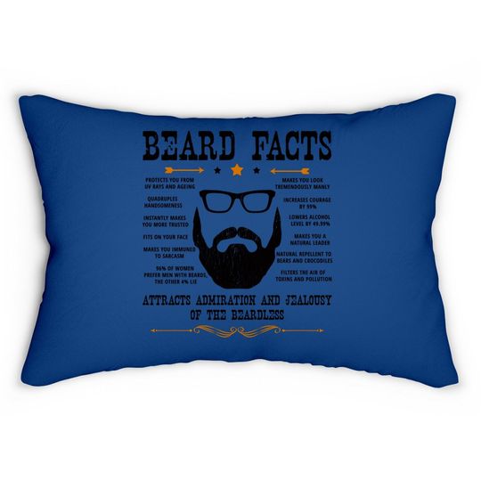 Beard Facts Beard Lover Lumbar Pillow