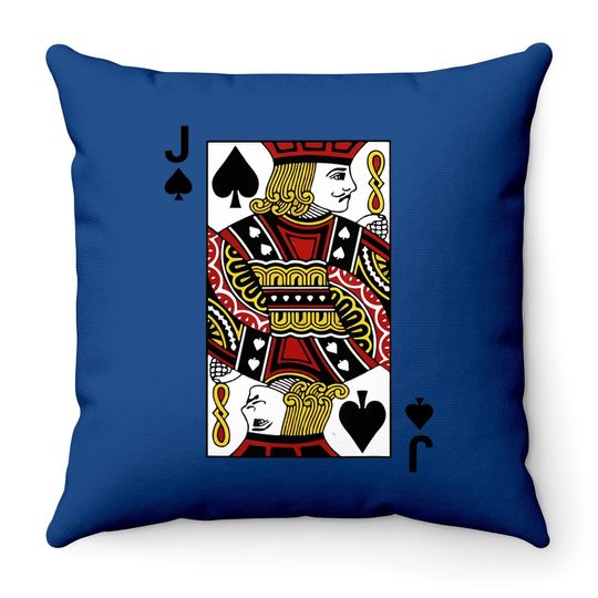Jack Of Spades Blackjack Cards Poker 21 J Throw Pillow