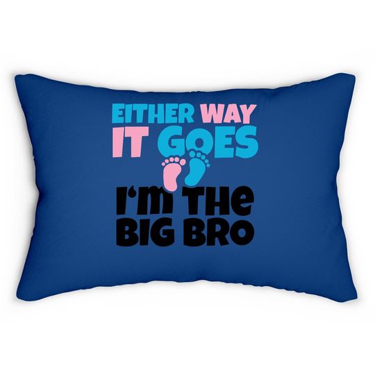 Baby Announcement To Big Brother , Gender Reveal Lumbar Pillow Gift Lumbar Pillow
