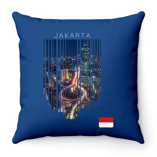 Jakarta Indonesia Flag Throw Pillow