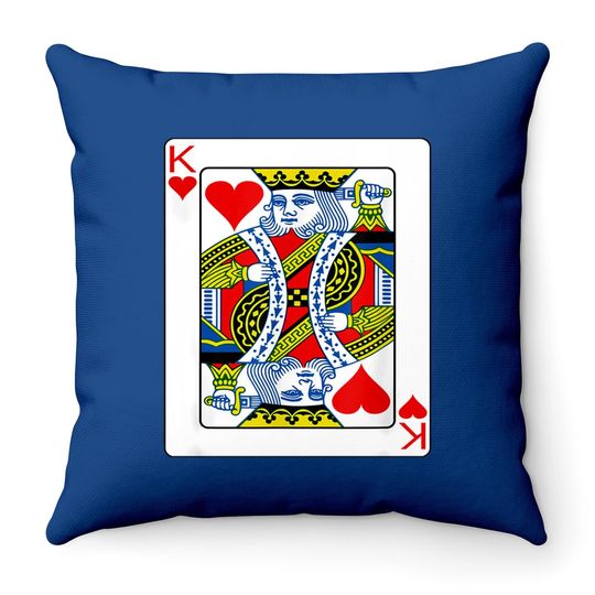 King Of Hearts Playing Card Throw Pillow