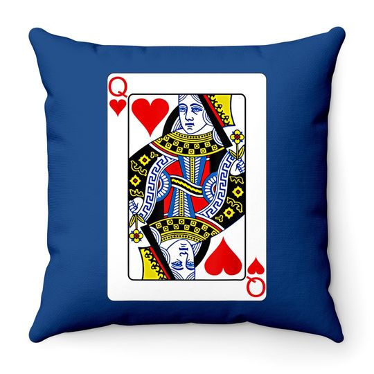 Playing Card Queen Of Hearts Throw Pillow Valentine's Day Costume