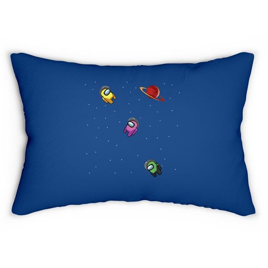 Cool Crewmates Swimming In Space Lumbar Pillow