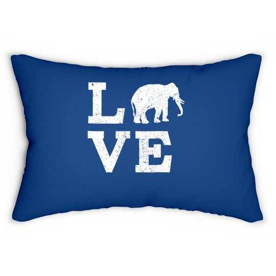 I Love Elephants Lumbar Pillow