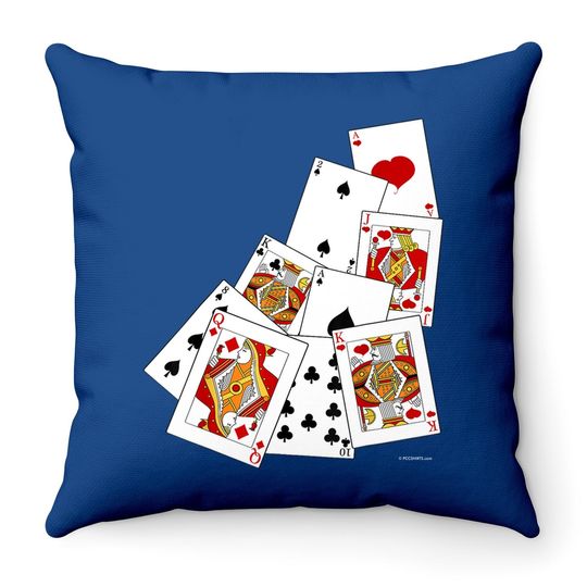 Poker Playing Card Throw Pillow Ace King Queen Jack