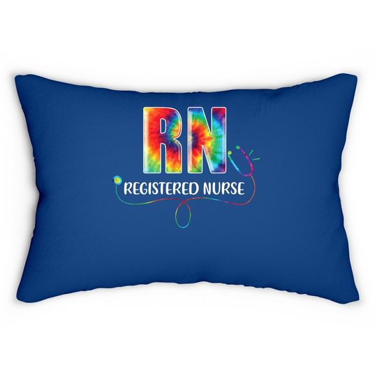 Rn Nurse Tie Dye Registered Nurse Life 2021 Lumbar Pillow