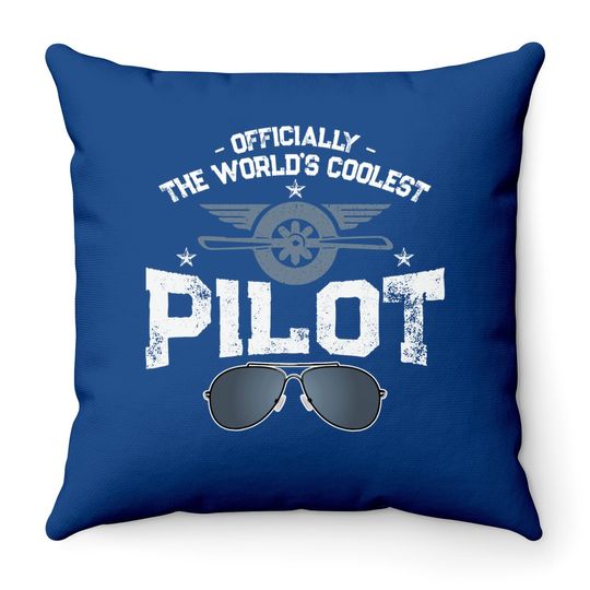 ly The World's Coolest Pilot Civil Aviation Flight Throw Pillow