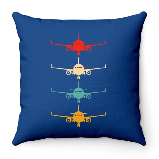 Aviation Airplane Flying Airline Funny Vintage Pilot Throw Pillow