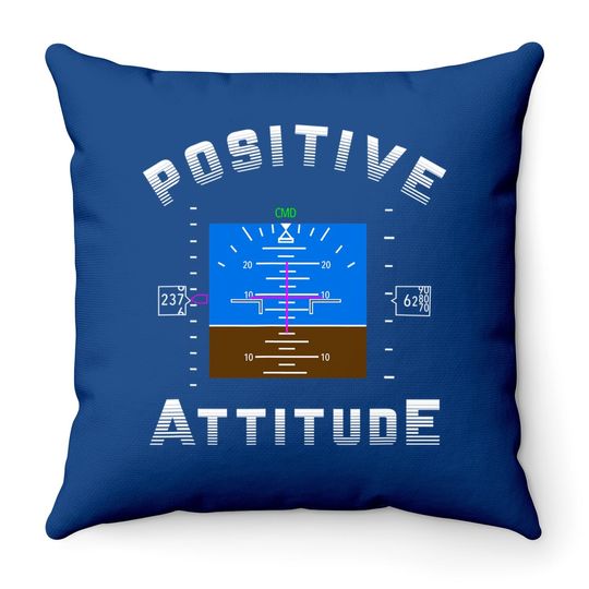 Positive Attitude Aviation Pilot Gift Primary Flight Display Throw Pillow