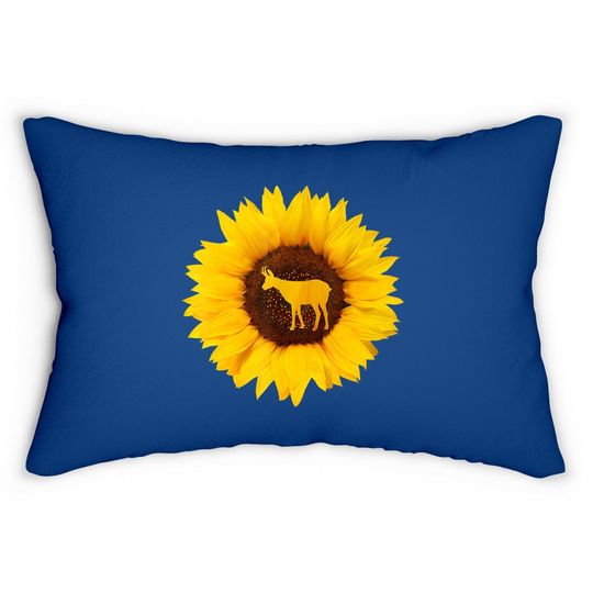 The Chamois Gift For Goat Antelope Sunflower Lover Lumbar Pillow