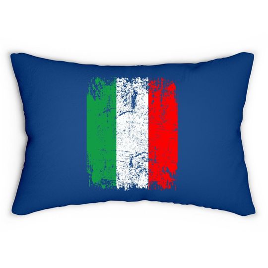 Italy Flag Vintage Distressed Lumbar Pillow