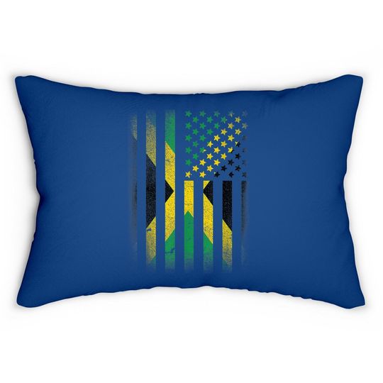 Jamaica Usa Flag Lumbar Pillow