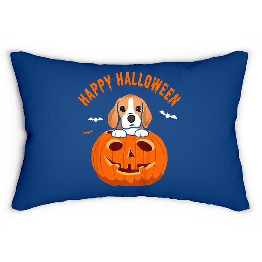 Happy Halloween Beagle Dog Pumpkin Lumbar Pillow