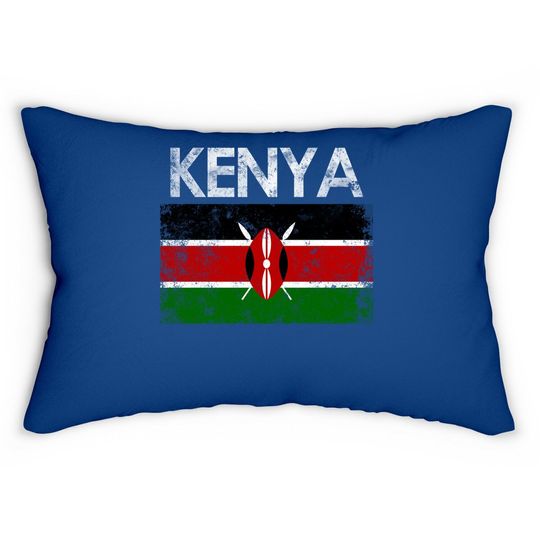 Vintage Kenya Kenyan Flag Pride Lumbar Pillow