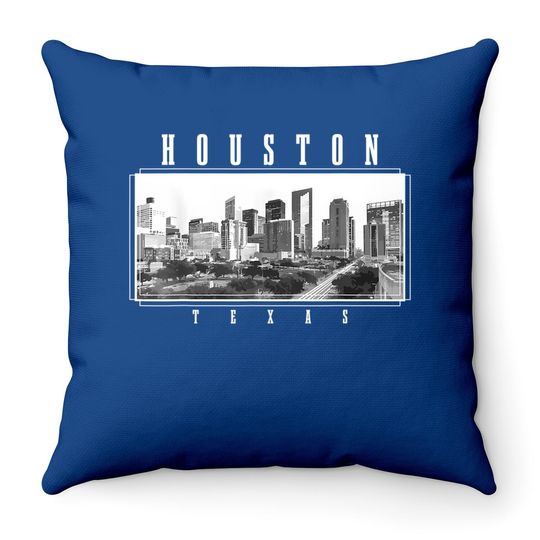 Houston Skyline Texas Pride Vintage Houston Throw Pillow