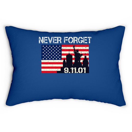 Vintage Never Forget Patriotic 911 Lumbar Pillow
