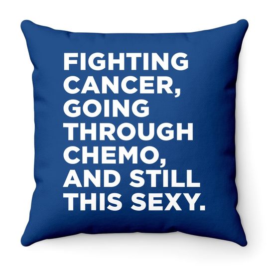 Cancer With Cancer Fighter Inspirational Quote Throw Pillow