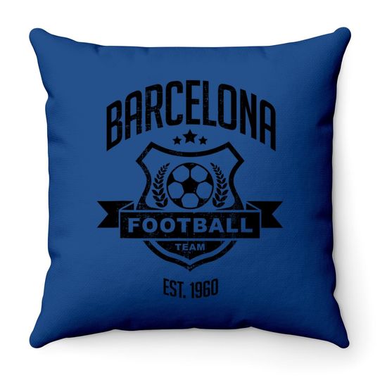 Grunge Spain Barcelona Gameday Sport Soccer Fan Gift Throw Pillow