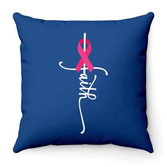 Breast Cancer Faith Breast Cancer Awareness Throw Pillow
