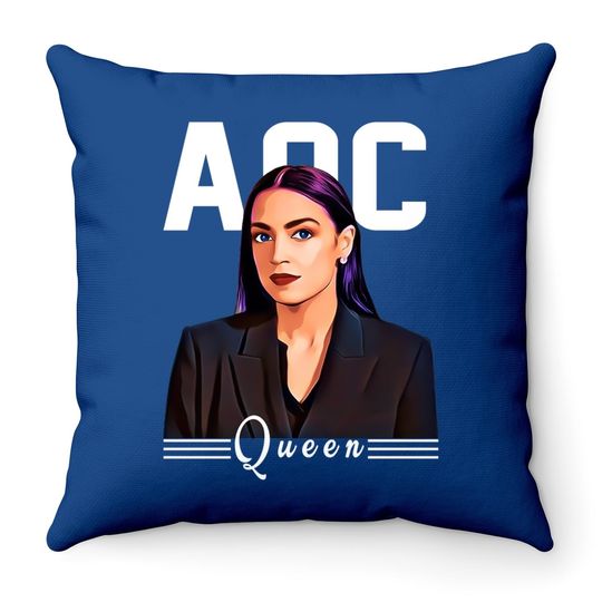 Alexandria Ocasio-cortez Aoc Feminist Political Throw Pillow