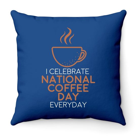 National Coffee Day Espresso Barista Caffeine Keto Diet Throw Pillow