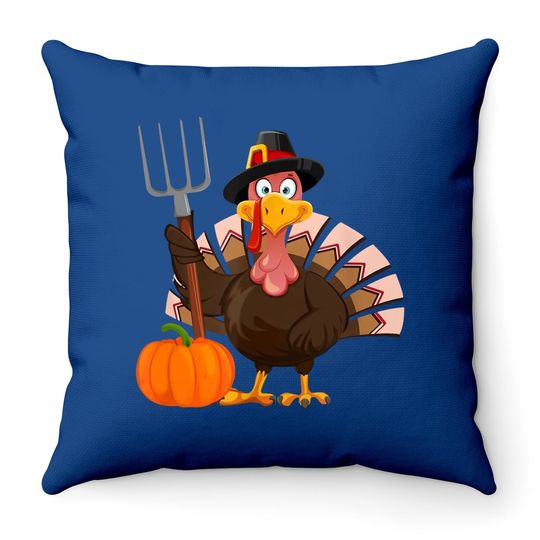 Thanksgiving Turkey Happy Thanksgiving Day Throw Pillow