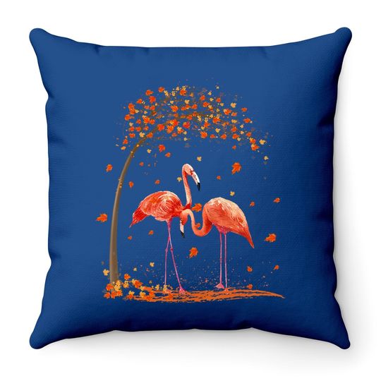 It's Fall Y'all Flamingo Thanksgiving Halloween Throw Pillow