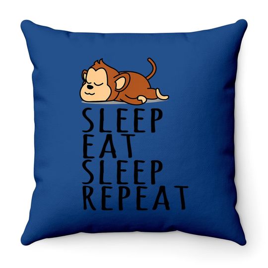 Sleep Eat Repeat Saying Nightdress Throw Pillow