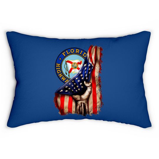 Florida Highway Patrol American Flag Lumbar Pillow