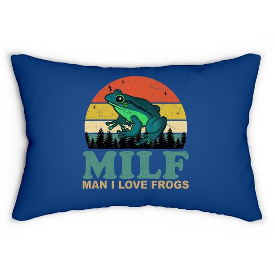I Love Frogs Saying Amphibian Lovers Lumbar Pillow
