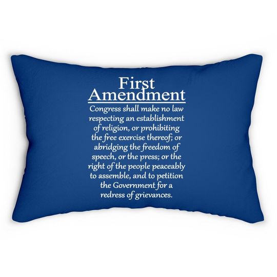 1st First Amendment U.s. Constitution Patriot Us History Lumbar Pillow