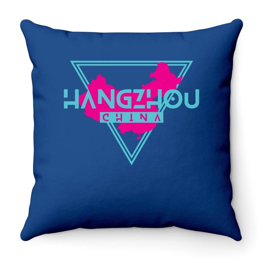 Hangzhou China Retro Triangle Souvenir Throw Pillow