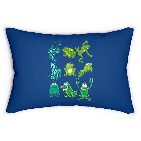 Rainforest Amphibian Gift Idea Cute Frog Lumbar Pillow