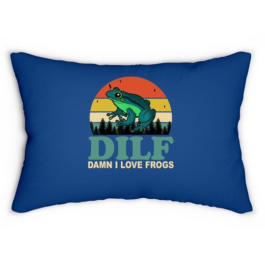 I Love Frog Saying Amphibian Lovers Lumbar Pillow