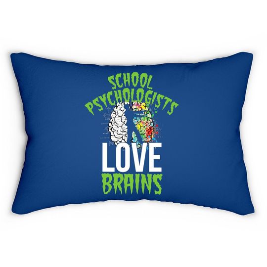 School Psychologists Love Brains Halloween Teacher Counselor Lumbar Pillow
