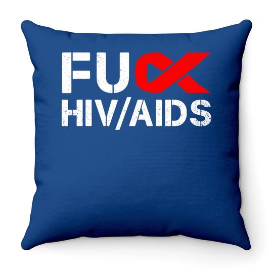 Hiv Aids Awareness Red Ribbon World Aids Day Fighter Throw Pillow