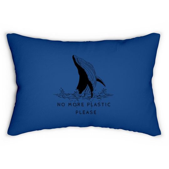Save The Whales No More Plastic Please Lumbar Pillow