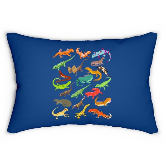 Lizard Collage Lumbar Pillow