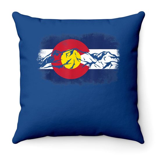 Colorado Mountain Love Colorado Flag Throw Pillow