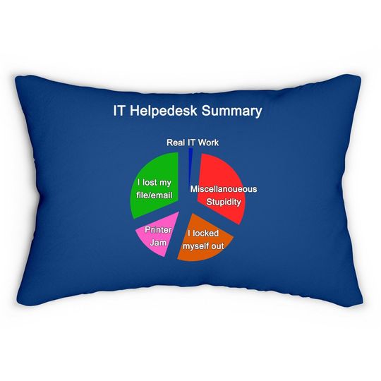 Funny It Helpdesk Tech Support Work Summary Lumbar Pillow