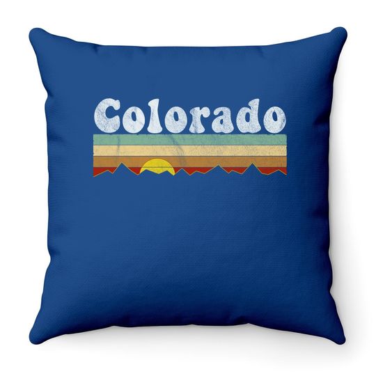Vintage Retro 70s Colorado Throw Pillow