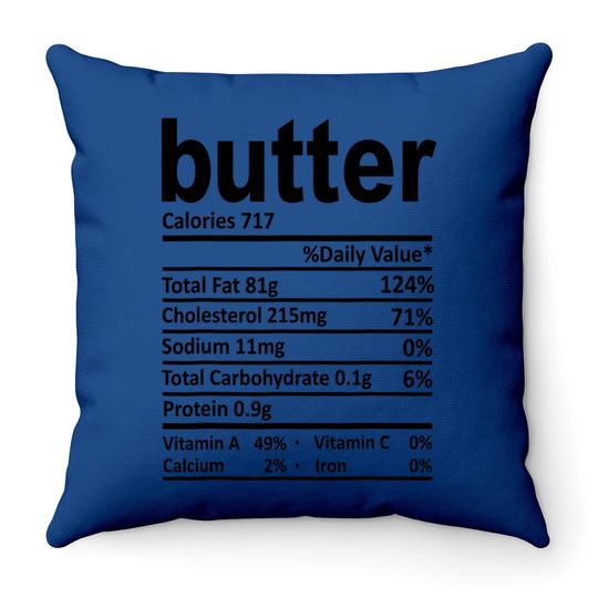 Butter Nutrition Facts 2021 Thanksgiving Food Gift Throw Pillow