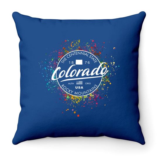 Colorado State Outline Classic Retro Vintage Throw Pillow