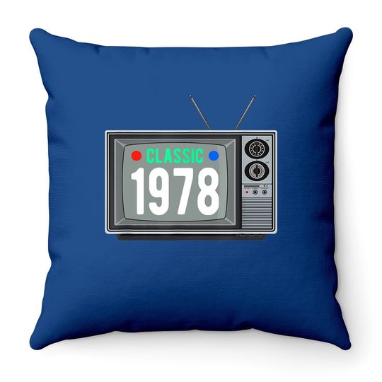 Classic 1978 Throw Pillow Vintage Tv 43rd Birthday Gift Throw Pillow Throw Pillow