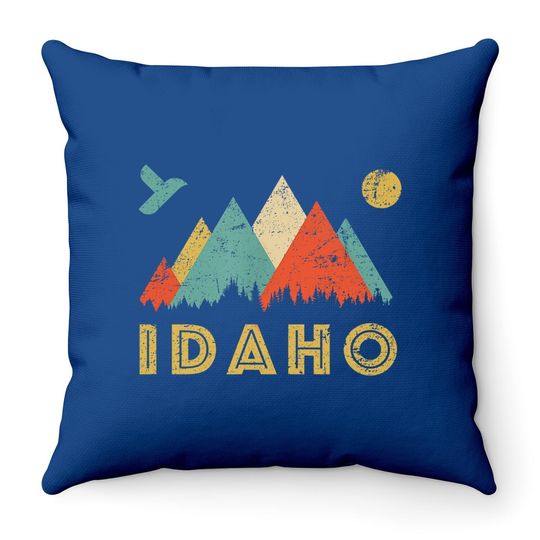 Retro Vintage Idaho Throwback Throw Pillow