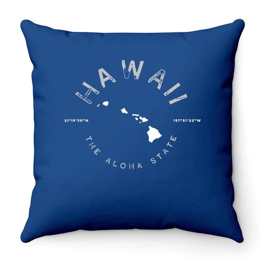 Hawaii Aloha State Graphic Throw Pillow
