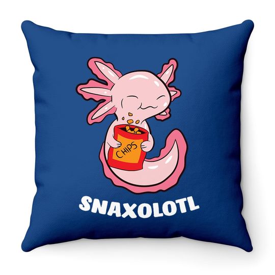 Axolotl Lover Snaxolotl Kawaii Axolotl Food Sweets Throw Pillow